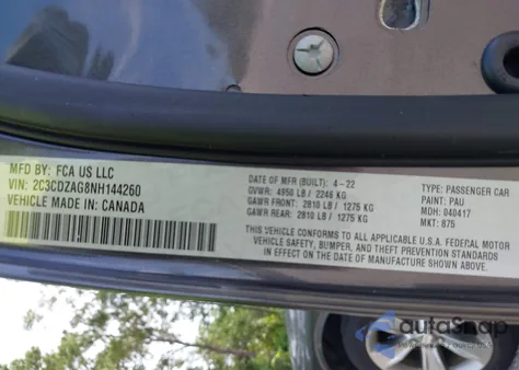 2022 Dodge Challenger Sxt from USA, damaged, VIN 2C3CDZAG8NH144260